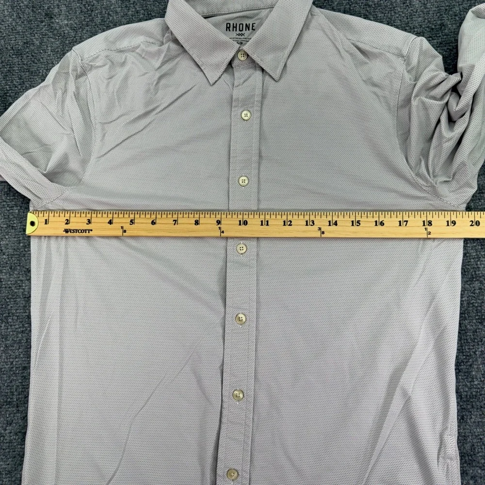 Rhone Shirt Mens Small Micro Print Commuter Performance Stretch Button Up